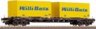 66584 Roco 4-axle Flat car with 2 Containers "Willi Betz"